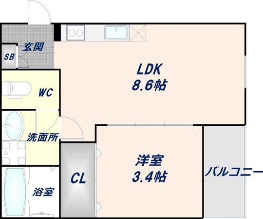 弥刀駅 徒歩12分 3階の物件間取画像